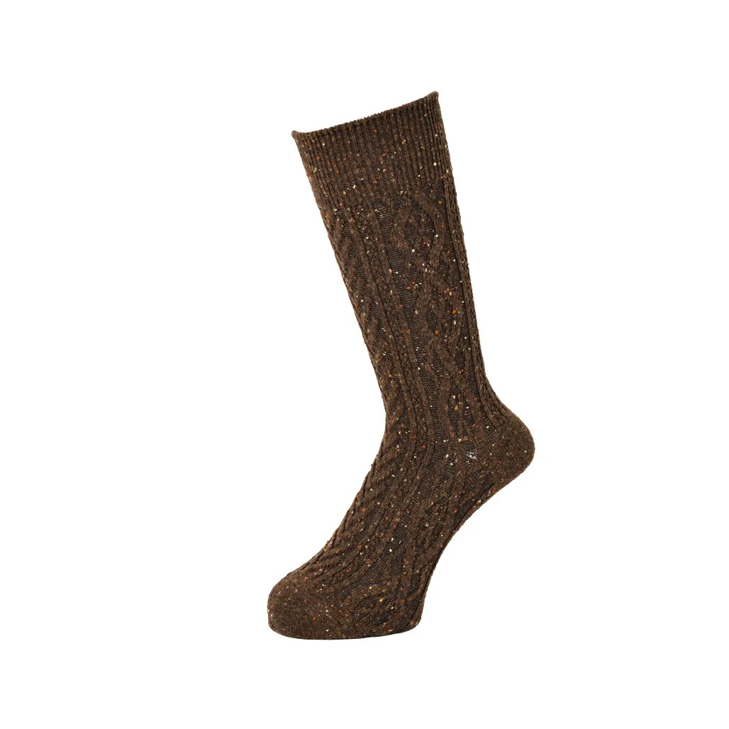 Aran Cable Merino  Crew Socks - Image 14