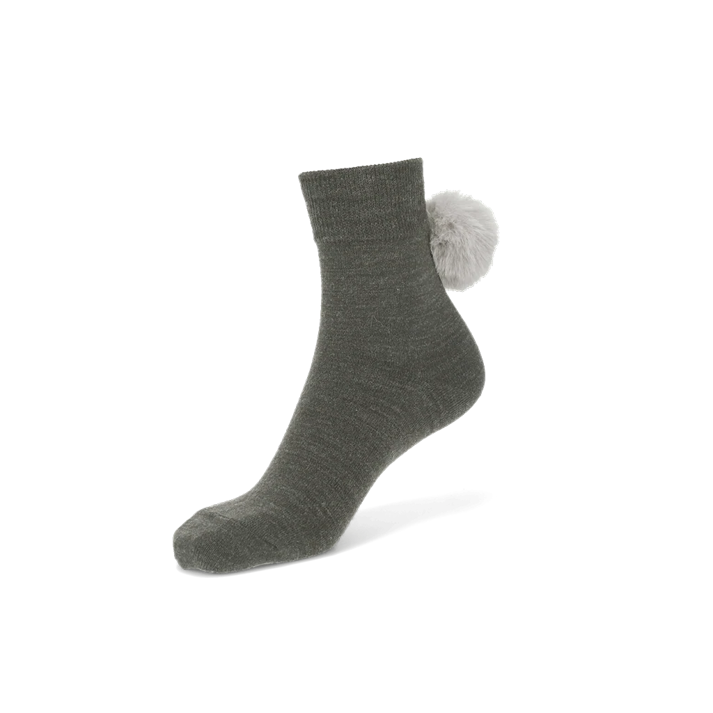 Bunny Tail Pom Quarter Socks - Image 4