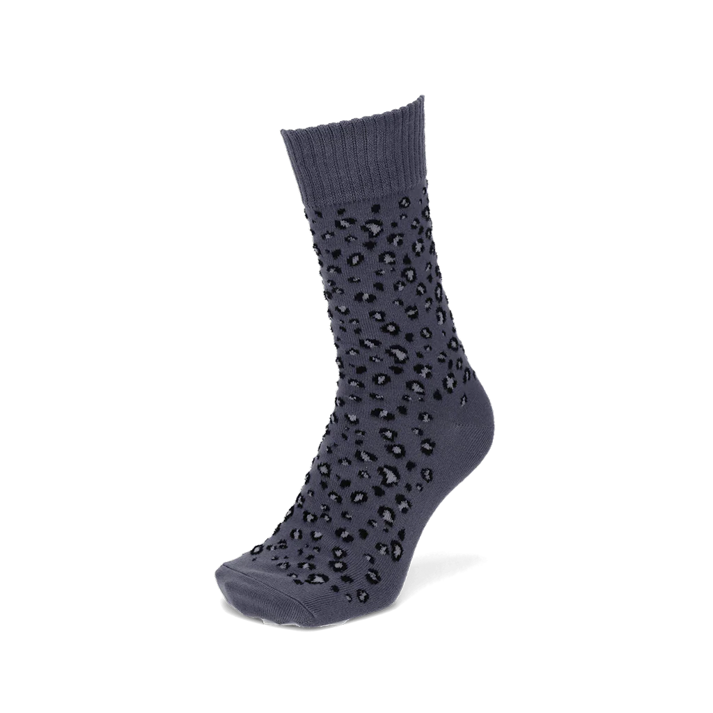 Chenille Cotton Leopard Crew Socks - Image 3