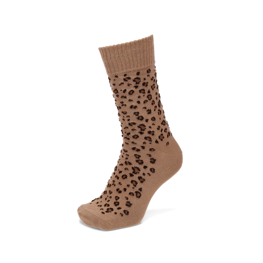 Chenille Cotton Leopard Crew Socks - Image 4