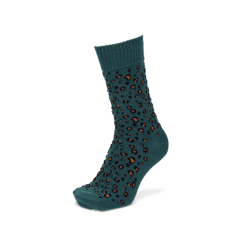 Chenille Cotton Leopard Crew Socks - Image 5