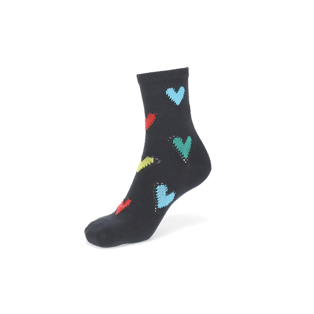 Crochet Heart Cotton  Crew Socks - Image 4
