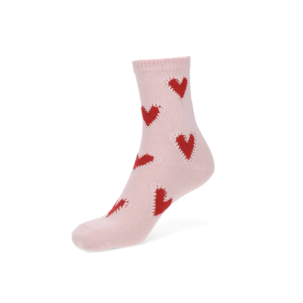 Crochet Heart Cotton  Crew Socks - Image 5