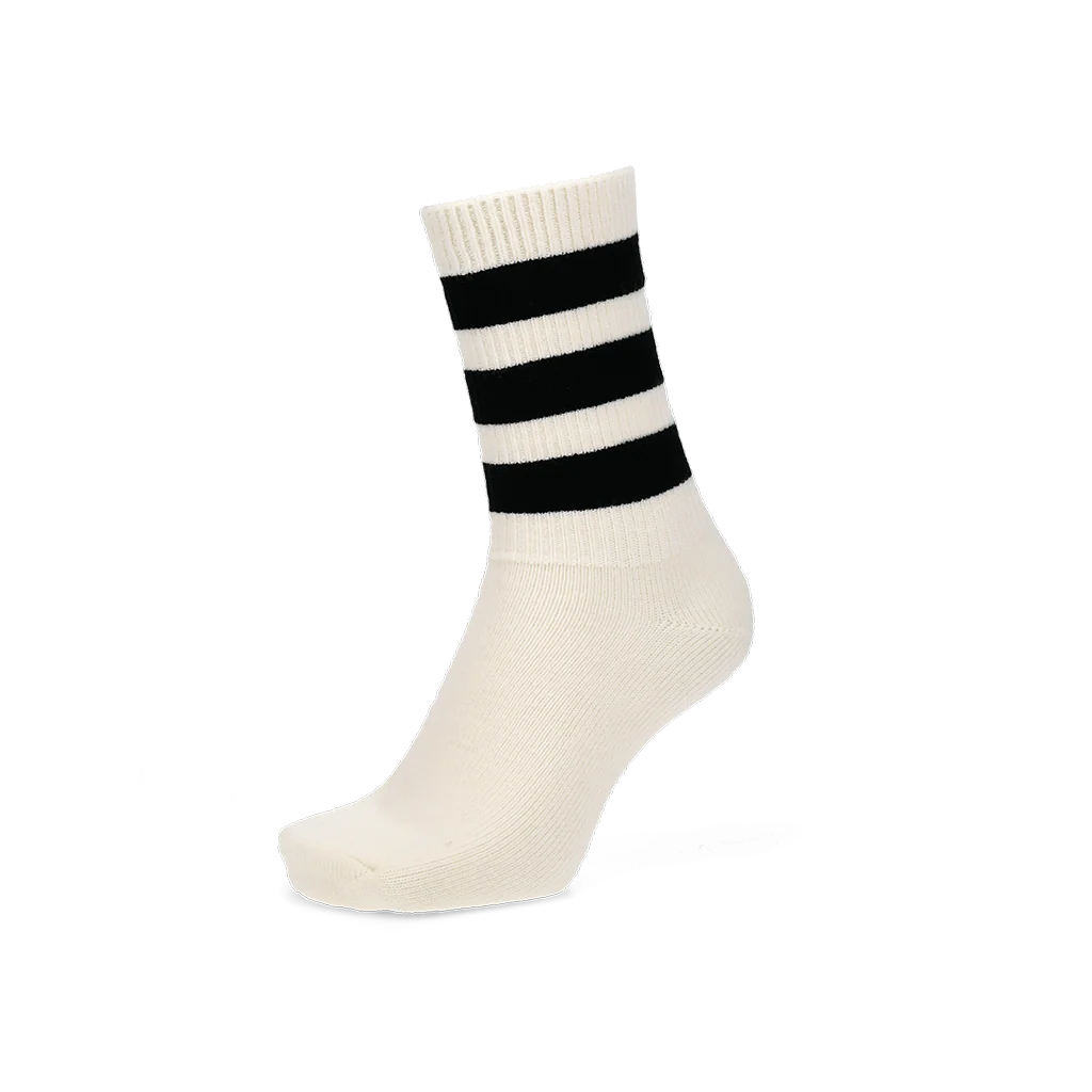 Fine Merino Tri-Stripe Ribbed  Crew Socks - Image 4
