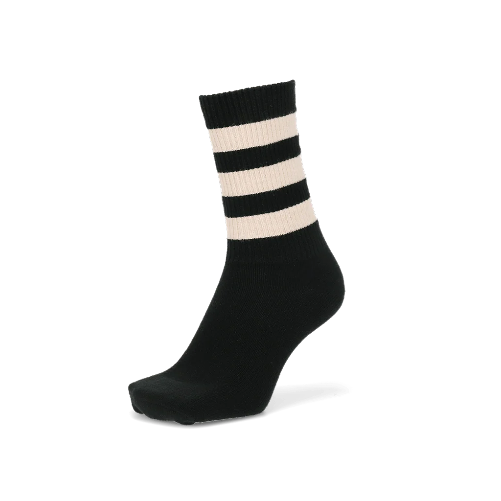 Fine Merino Tri-Stripe Ribbed  Crew Socks - Image 5