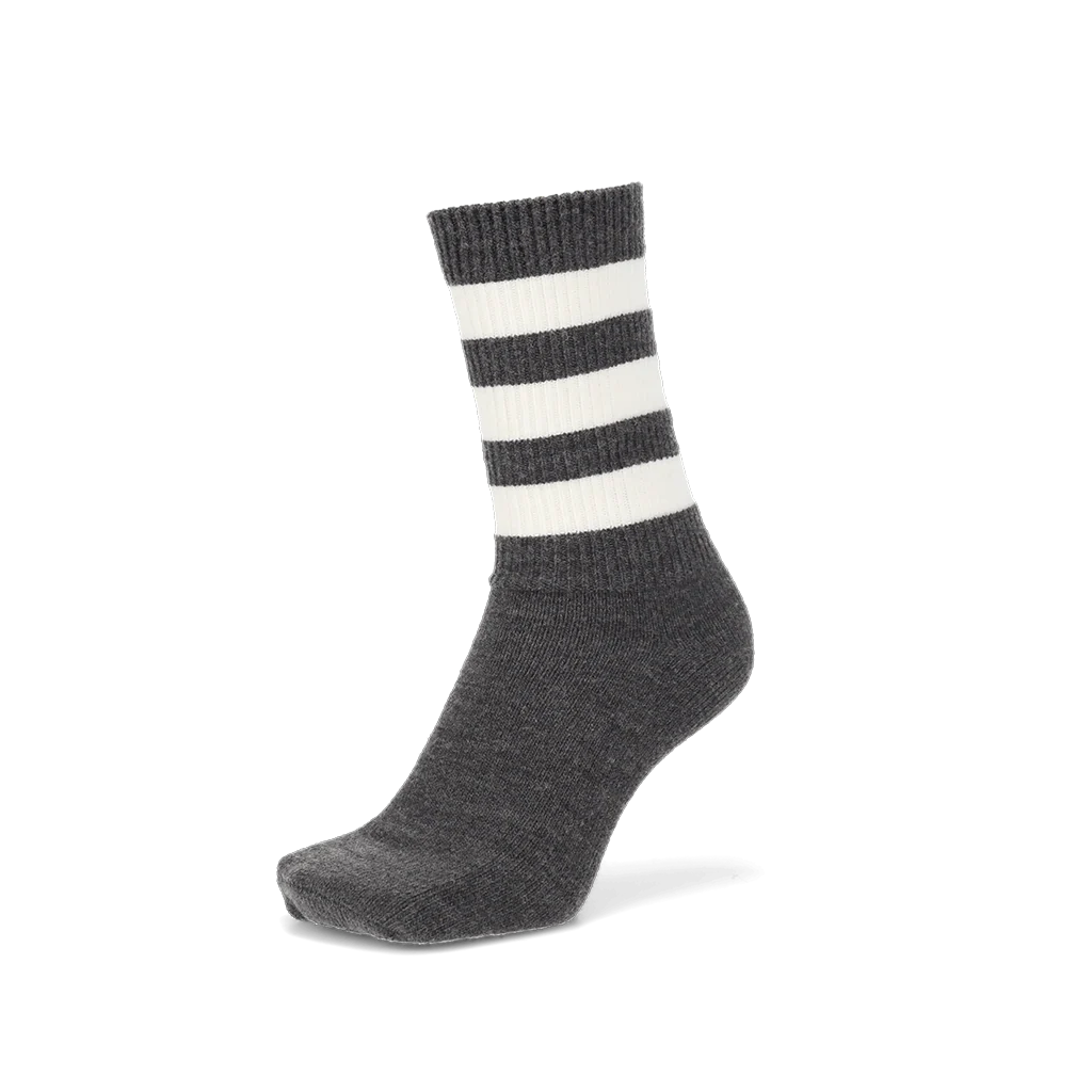 Fine Merino Tri-Stripe Ribbed  Crew Socks - Image 6