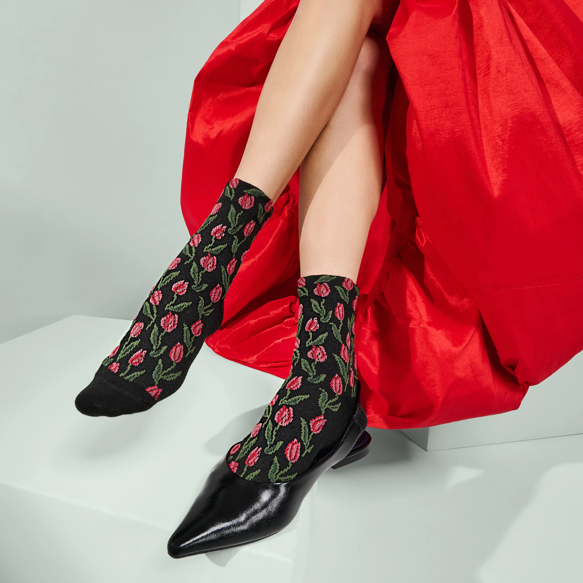 Float Tulip Cotton Quarter Socks