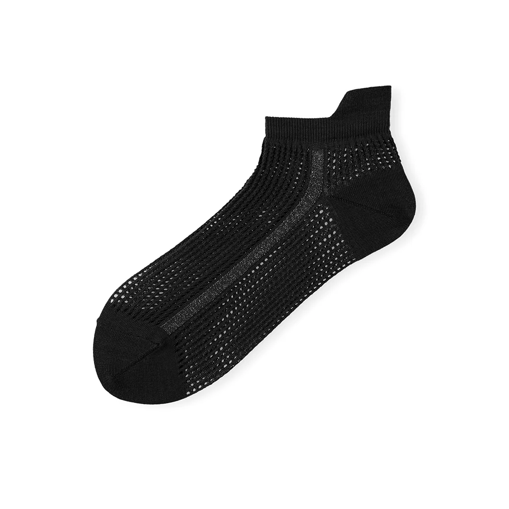 Glitter Line Cotton Mesh Ankle Socks - Image 5