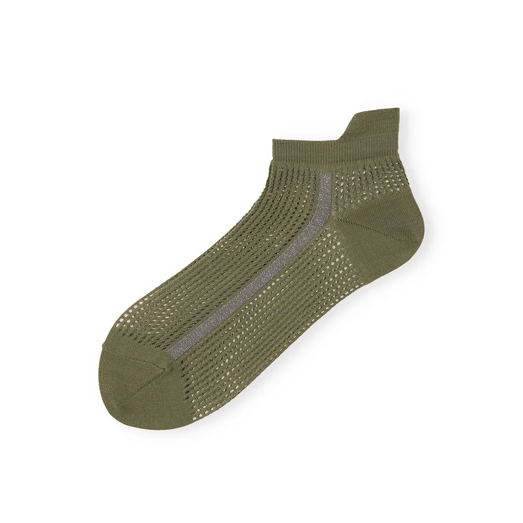 Glitter Line Cotton Mesh Ankle Socks - Image 6