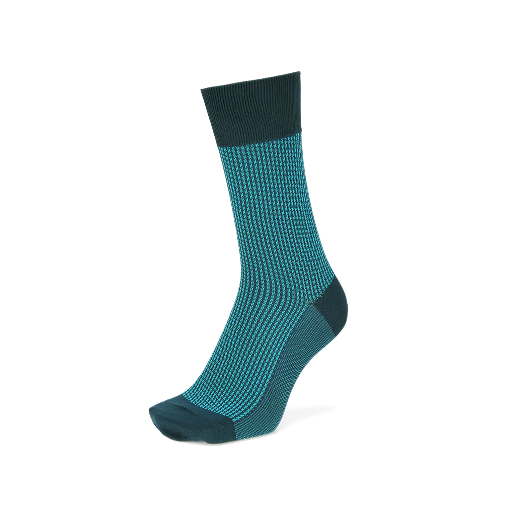 Houndstooth Silky Cotton Crew Socks - Image 5