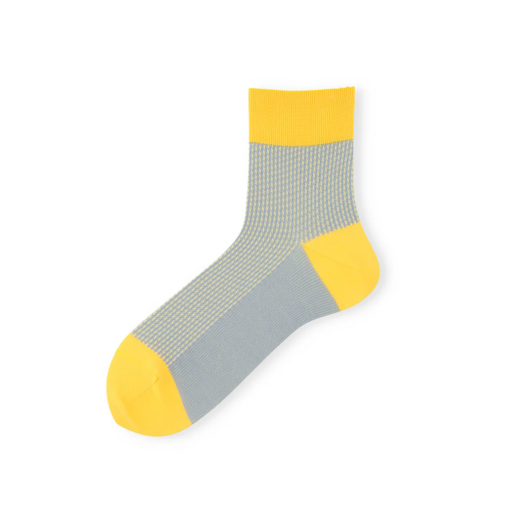 Houndstooth Silky Cotton Quarter Socks - Image 3