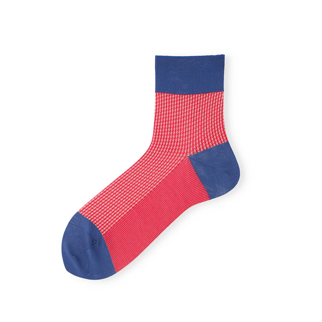 Houndstooth Silky Cotton Quarter Socks - Image 4