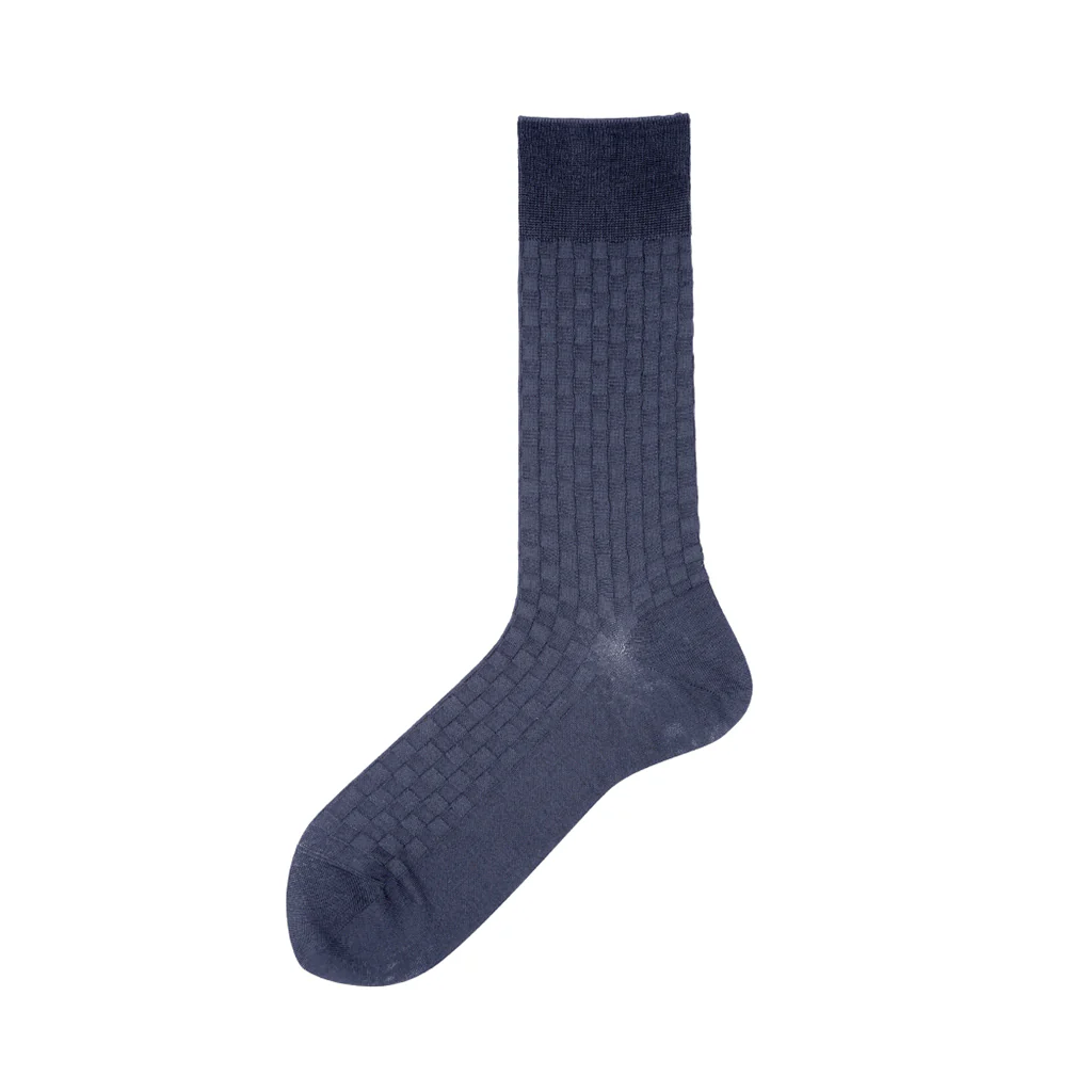 Ichimatsu Links-Knit Cotton  Crew Socks - Image 5