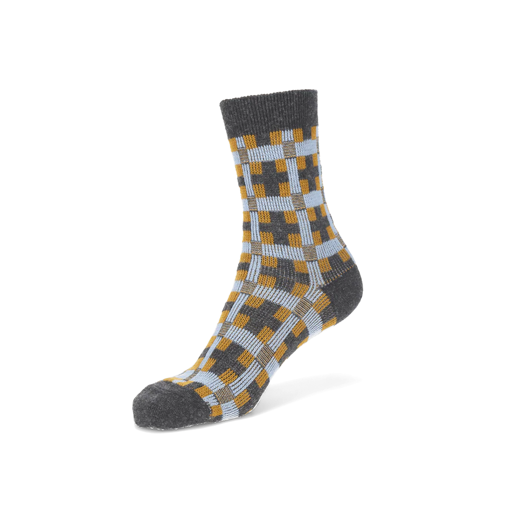 Jacquard Modern Plaid Merino Crew Socks - Image 4