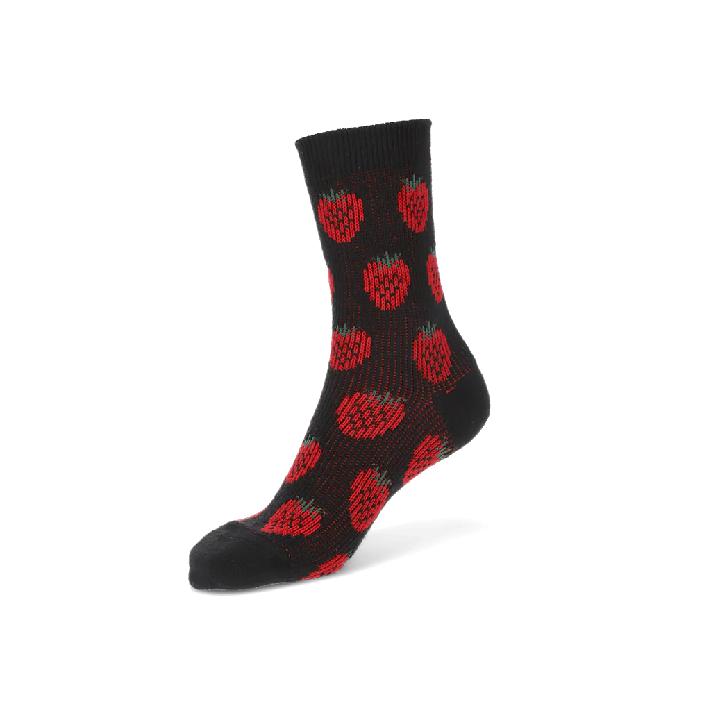 Jacquard Strawberry Merino Crew Socks - Image 3