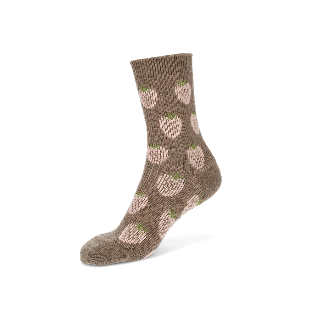Jacquard Strawberry Merino Crew Socks - Image 5