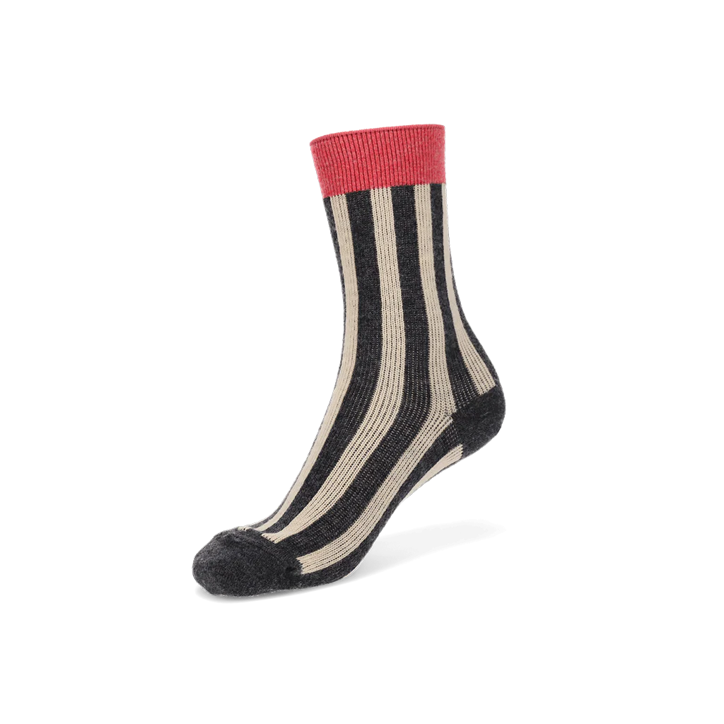 Jacquard Stripe Merino Crew Socks - Image 3