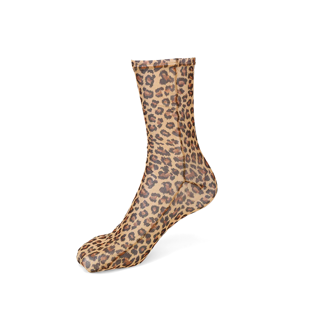 Leopard Tulle Crew Socks - Image 4
