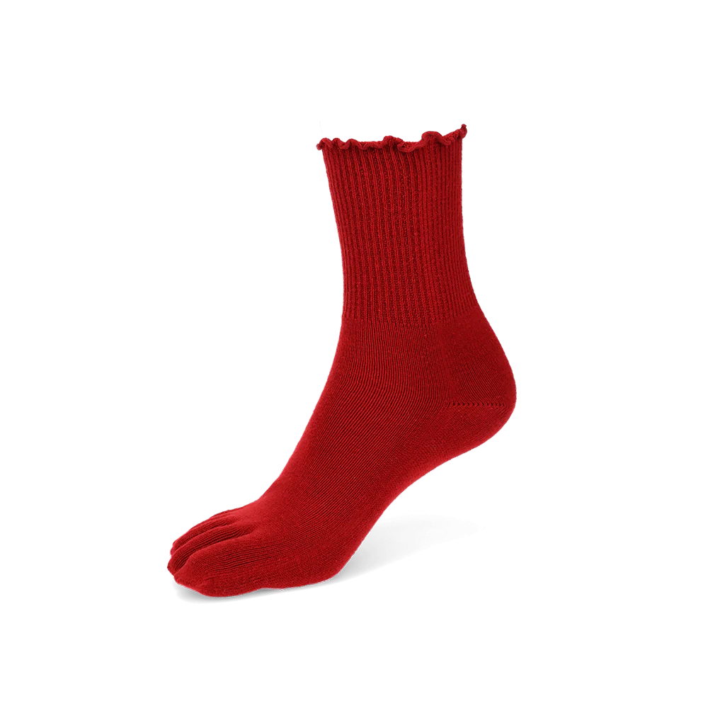 Loose-Fit Cotton Toe Crew Socks - Image 12
