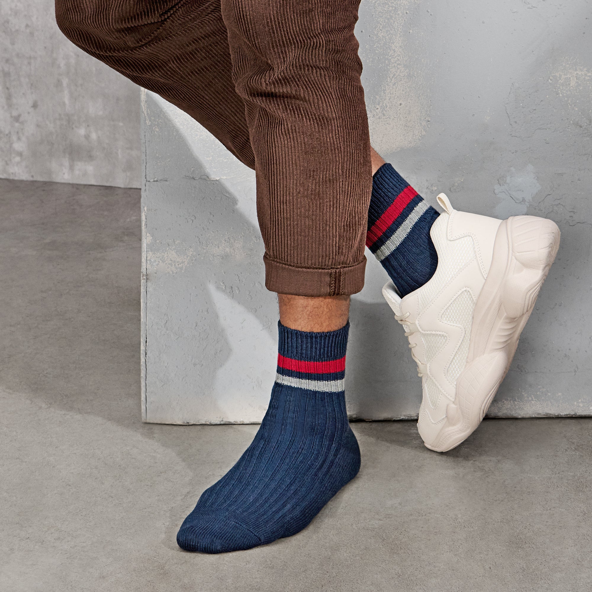 Striped Cotton  Quarter Socks - Image 3