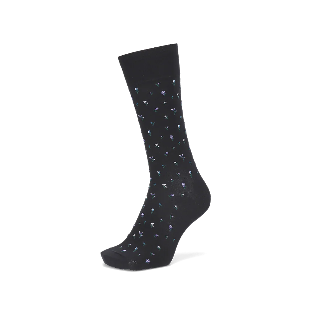 Micro Floral Supima Cotton Crew Socks - Image 3