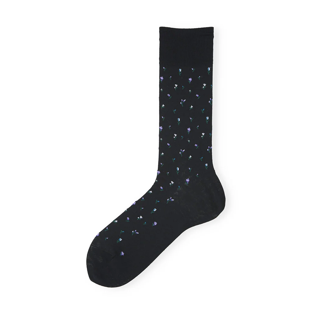Micro Floral Supima Cotton Crew Socks - Image 4