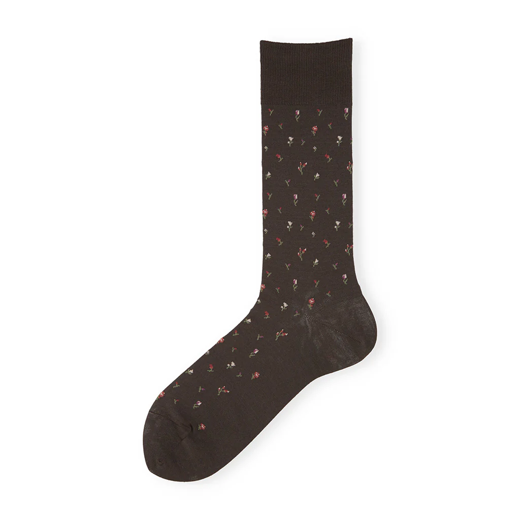 Micro Floral Supima Cotton Crew Socks - Image 6