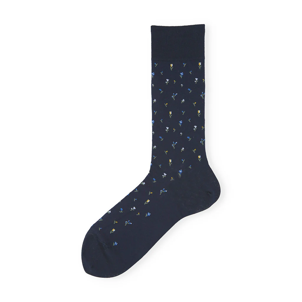 Micro Floral Supima Cotton Crew Socks - Image 7