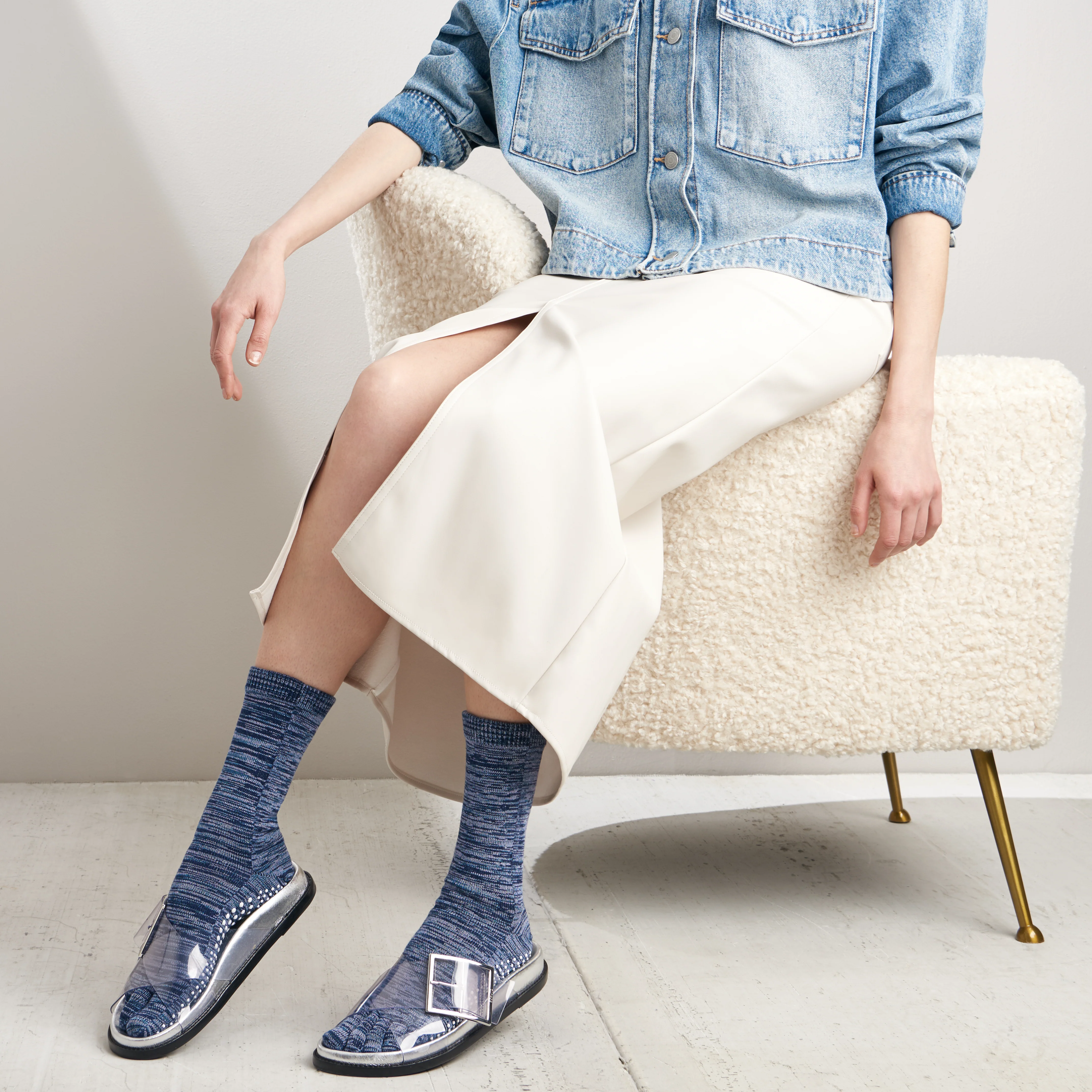 Reflexology Cotton Toe Crew Socks - Image 4