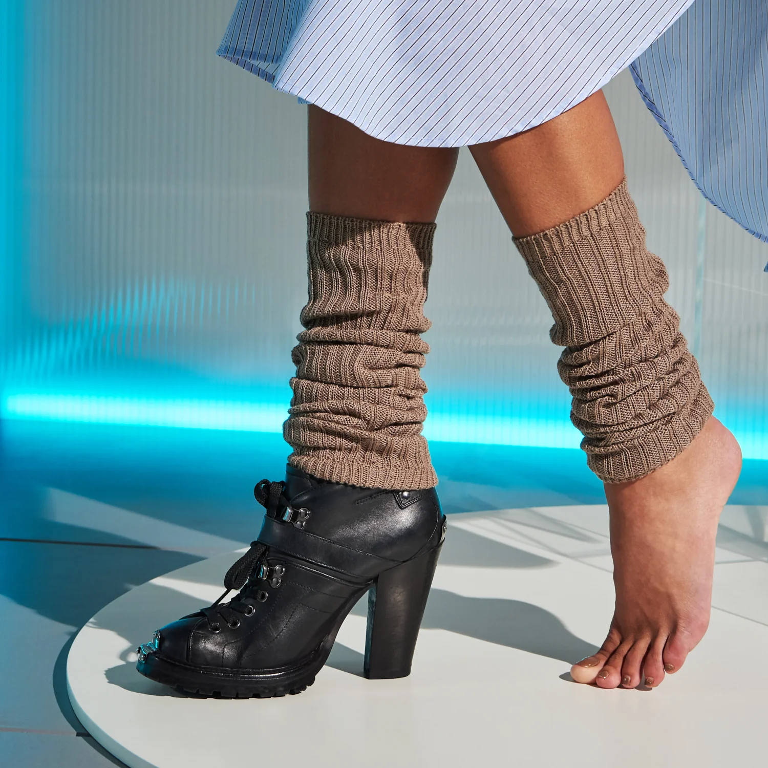 Ribbed Cotton  Leg Warmers - Image 3