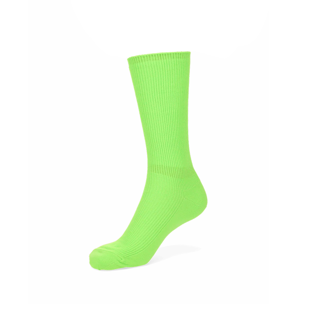 Ribbed Neon Color Cotton Crew Socks - Image 5