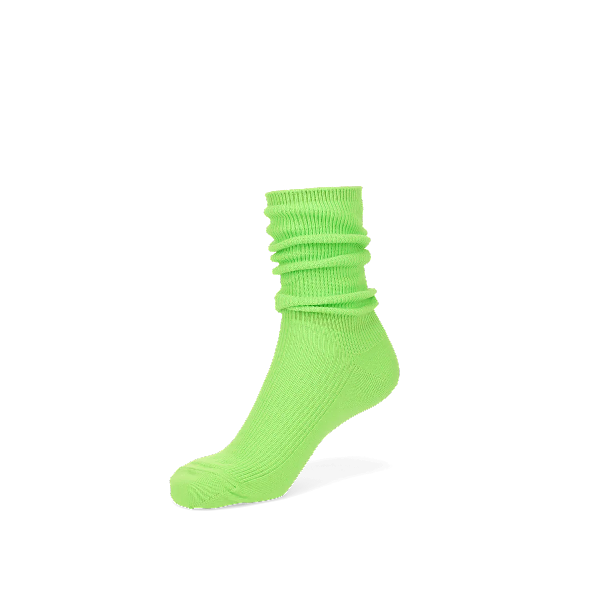 Ribbed Neon Color Cotton Crew Socks - Image 6