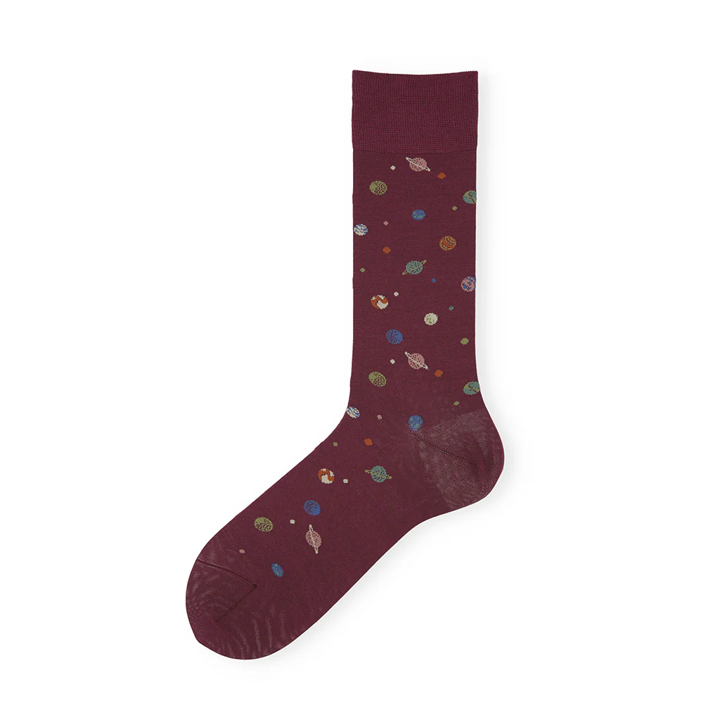 Silky Cotton Planet Crew Socks - Image 2