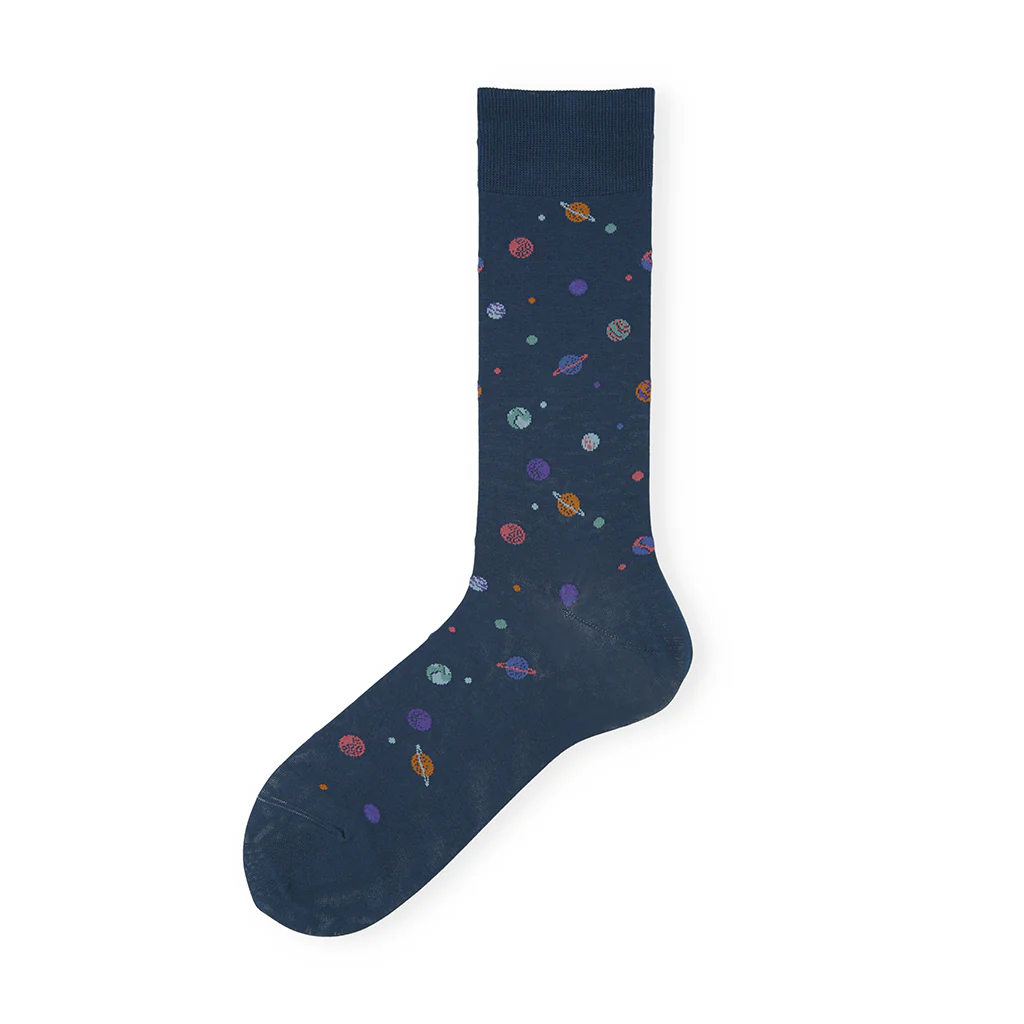 Silky Cotton Planet Crew Socks - Image 3