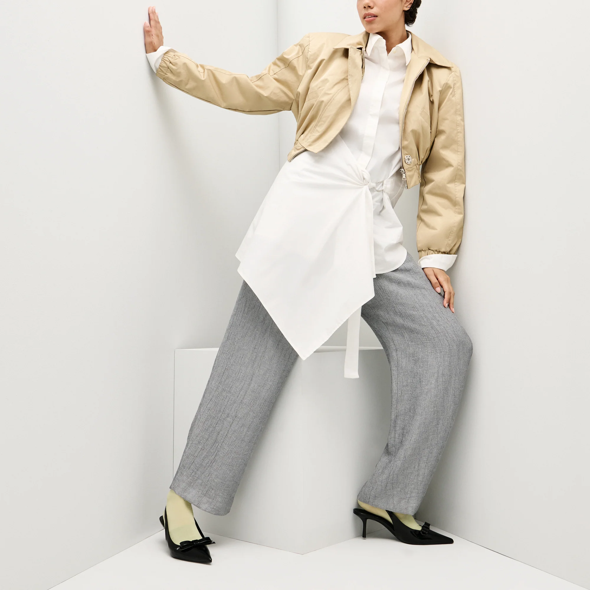 Soft Lamé Semi-Sheer  Crew Socks - Image 3
