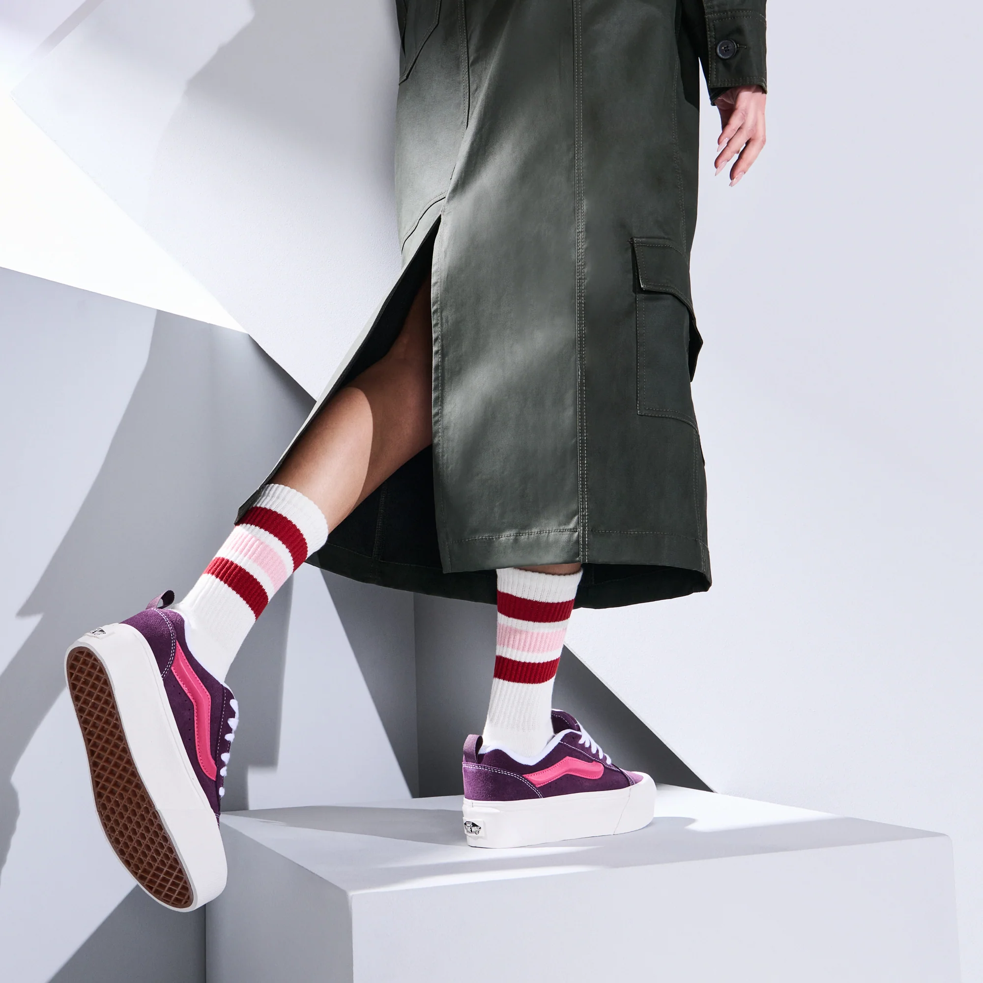Sandwich-Stripes Cotton Pile  Crew Socks - Image 3