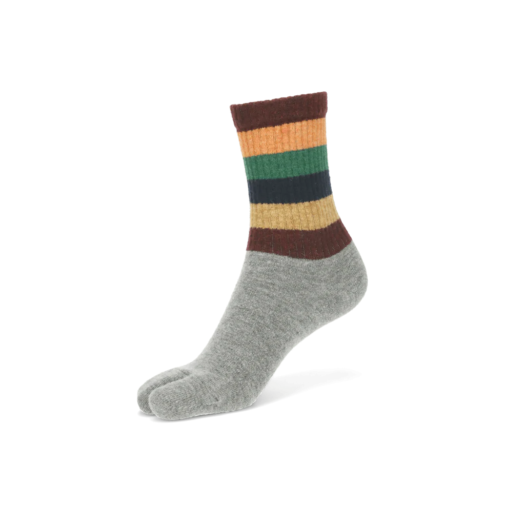 Striped Extra Fine Merino Tabi  Crew Socks - Image 4