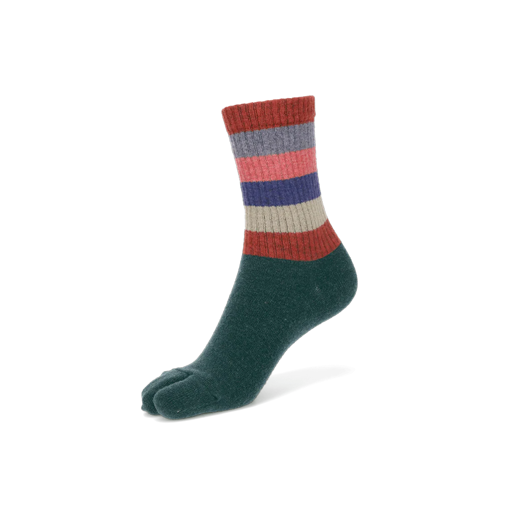 Striped Extra Fine Merino Tabi  Crew Socks - Image 5
