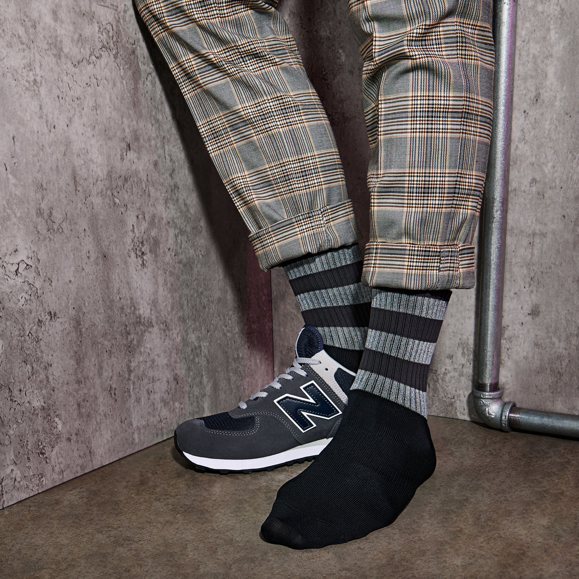 Striped Reflector Crew Socks - Image 3
