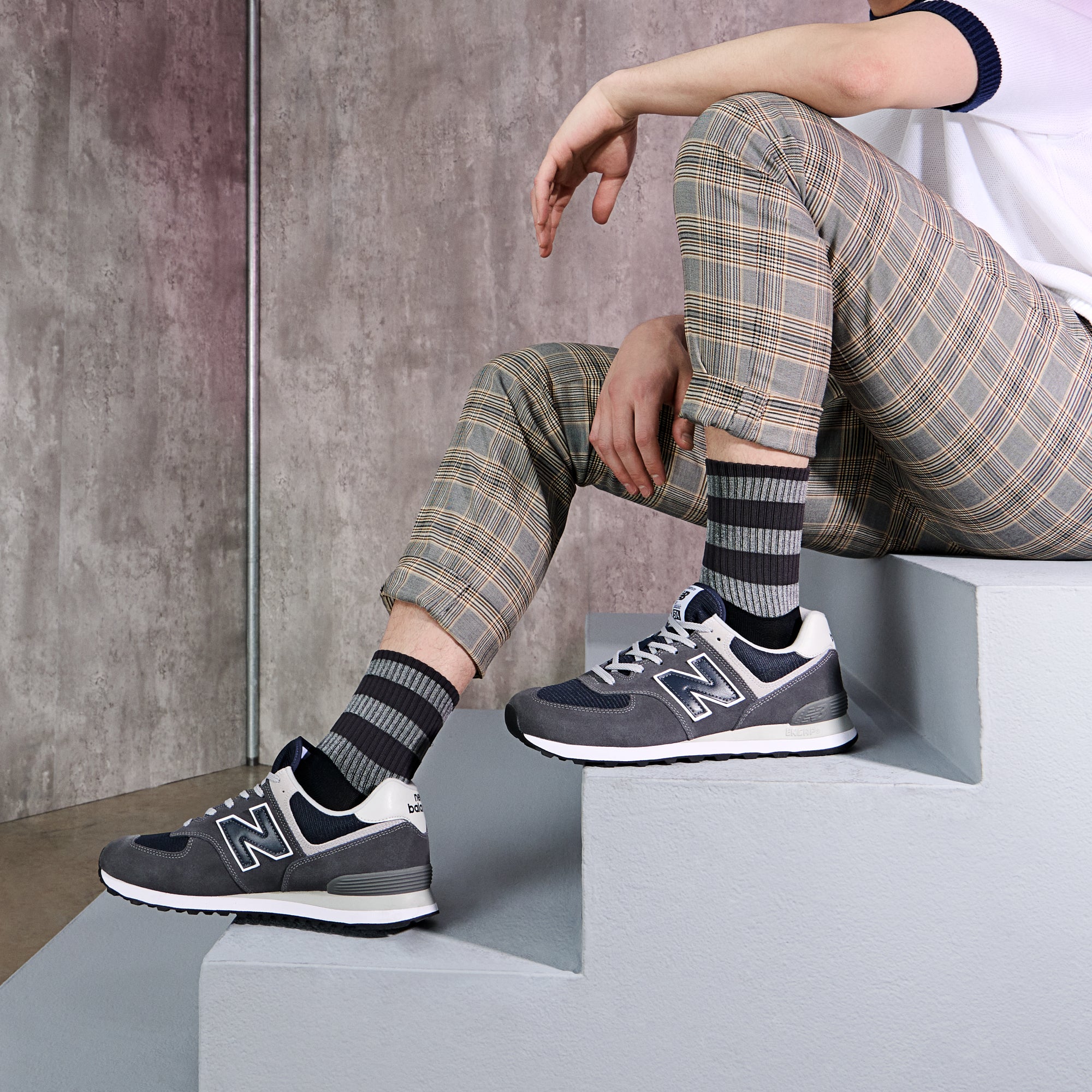Striped Reflector Crew Socks - Image 4