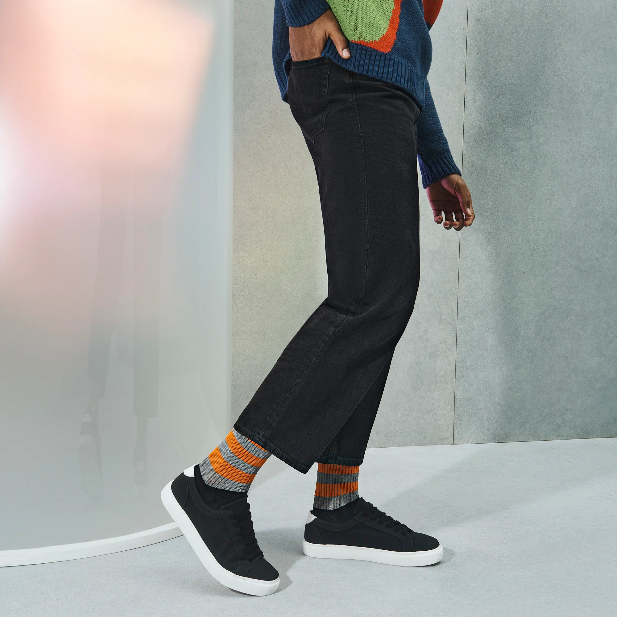 Striped Reflector Crew Socks - Image 6