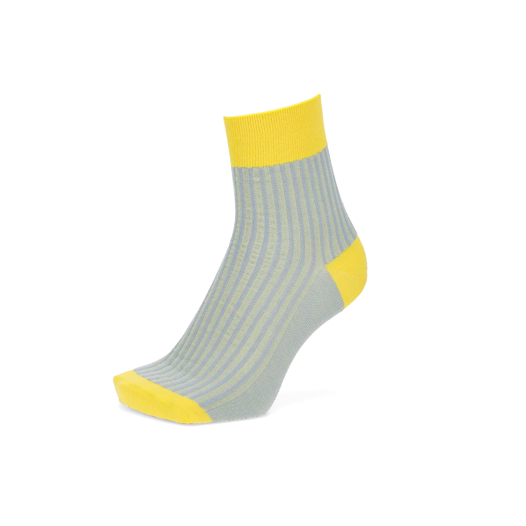 Striped Silky Cotton Quarter Socks - Image 3