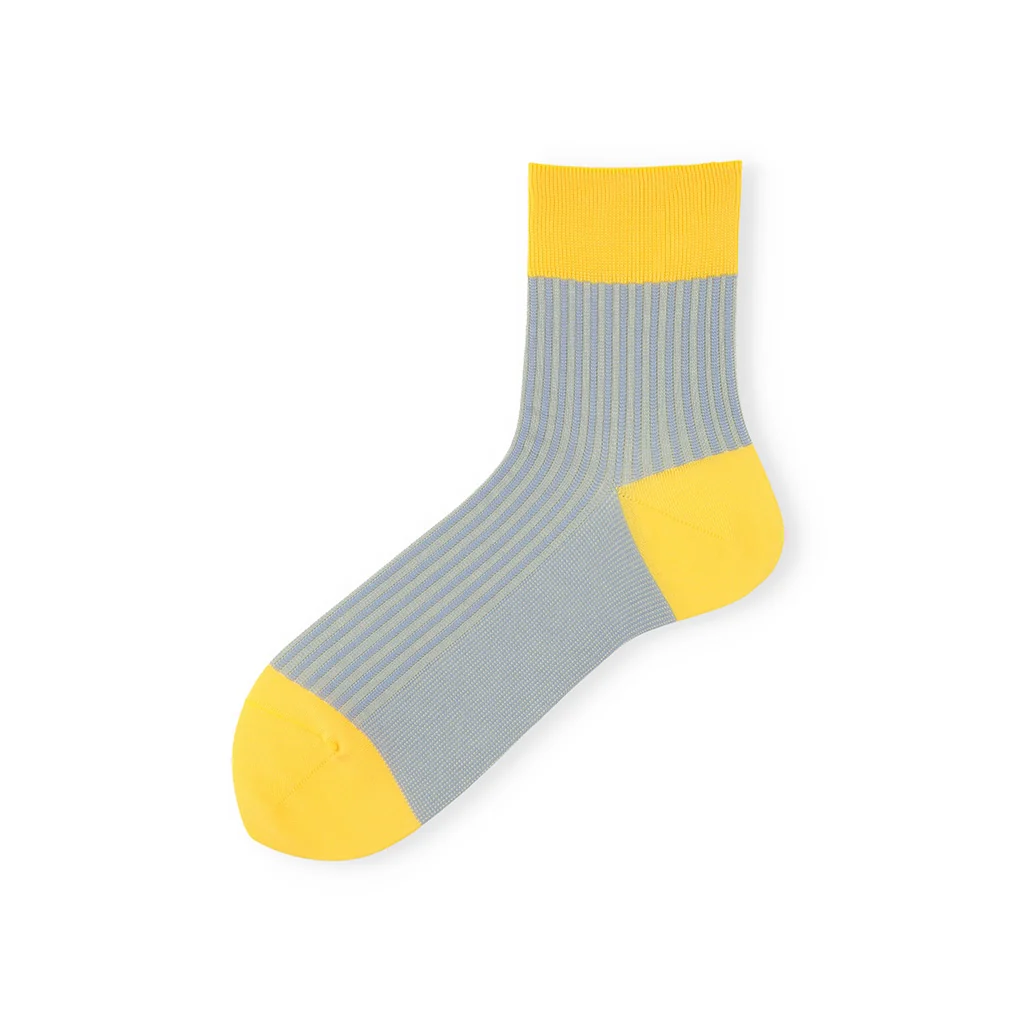 Striped Silky Cotton Quarter Socks - Image 4
