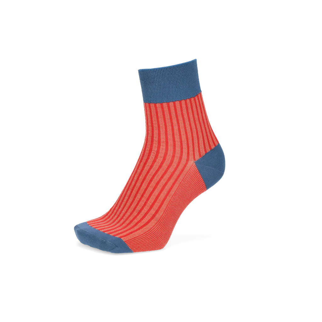 Striped Silky Cotton Quarter Socks - Image 5