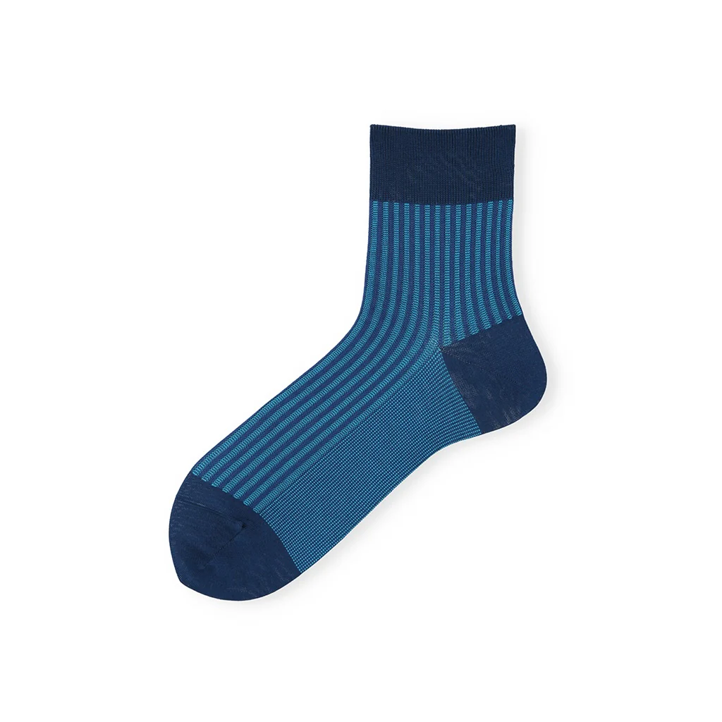 Striped Silky Cotton Quarter Socks - Image 8