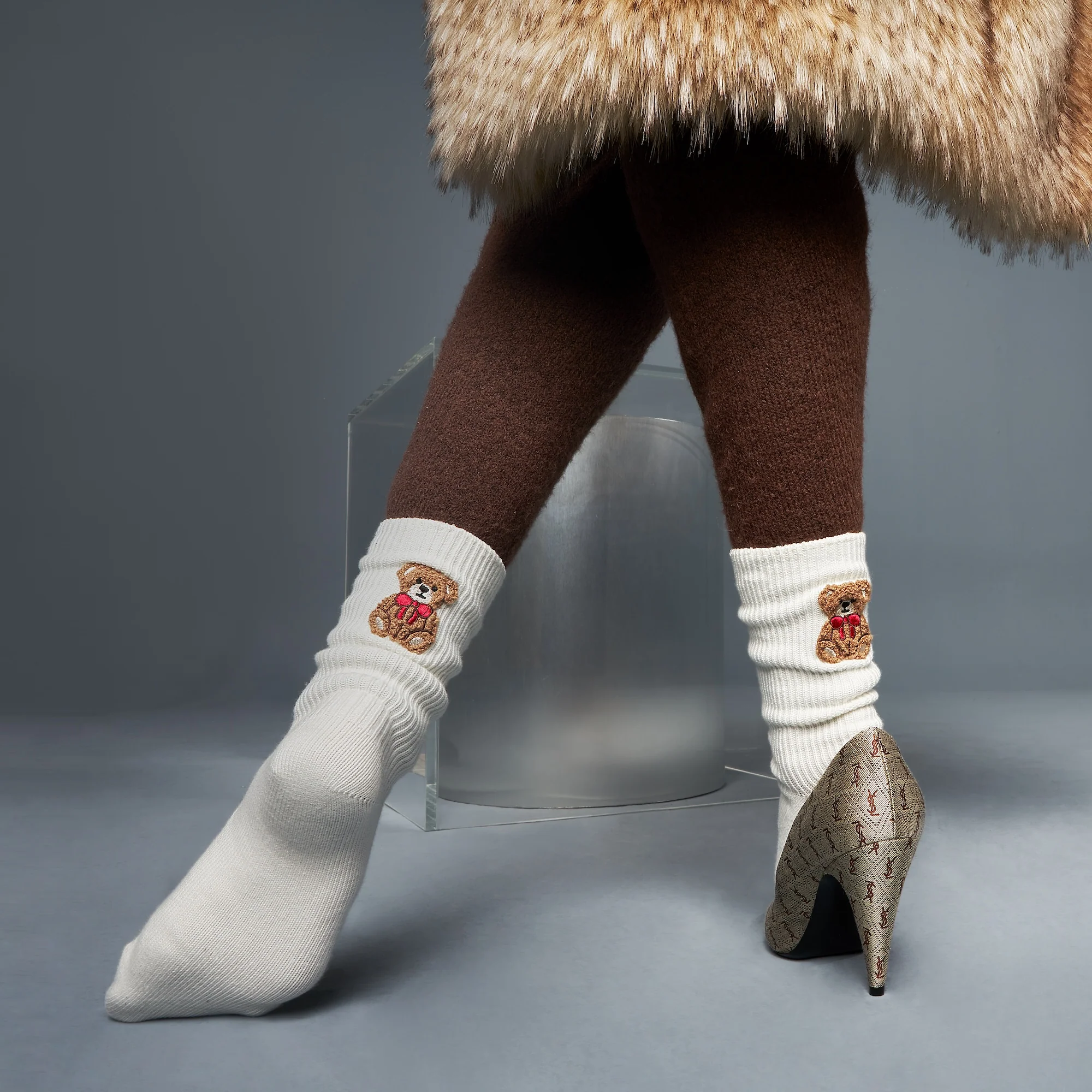 Teddy Bear Cotton Crew Socks