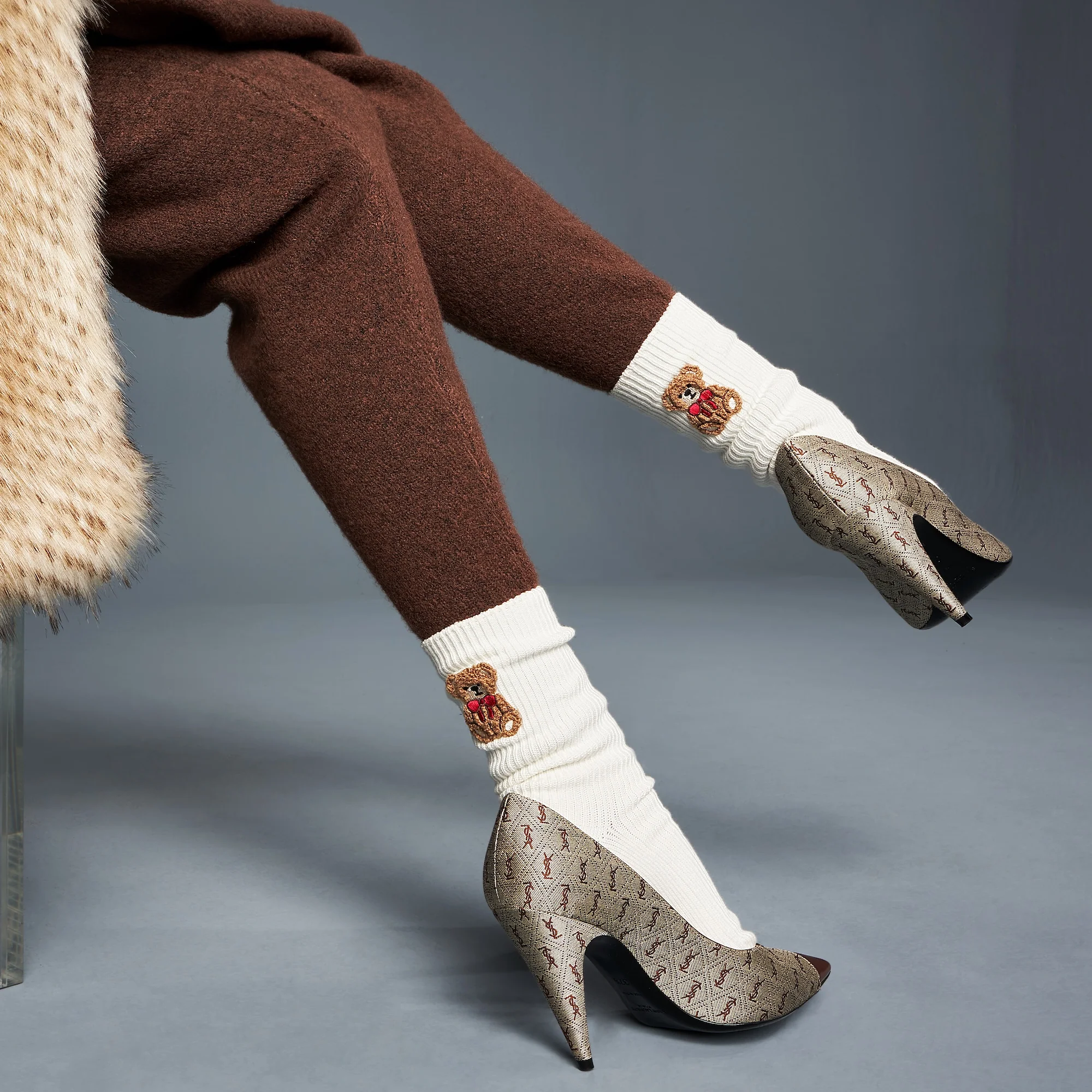 Teddy Bear Cotton Crew Socks - Image 2